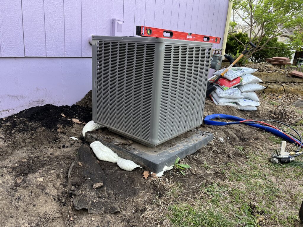 Equipment pad that was lifted in Lawrence, KS