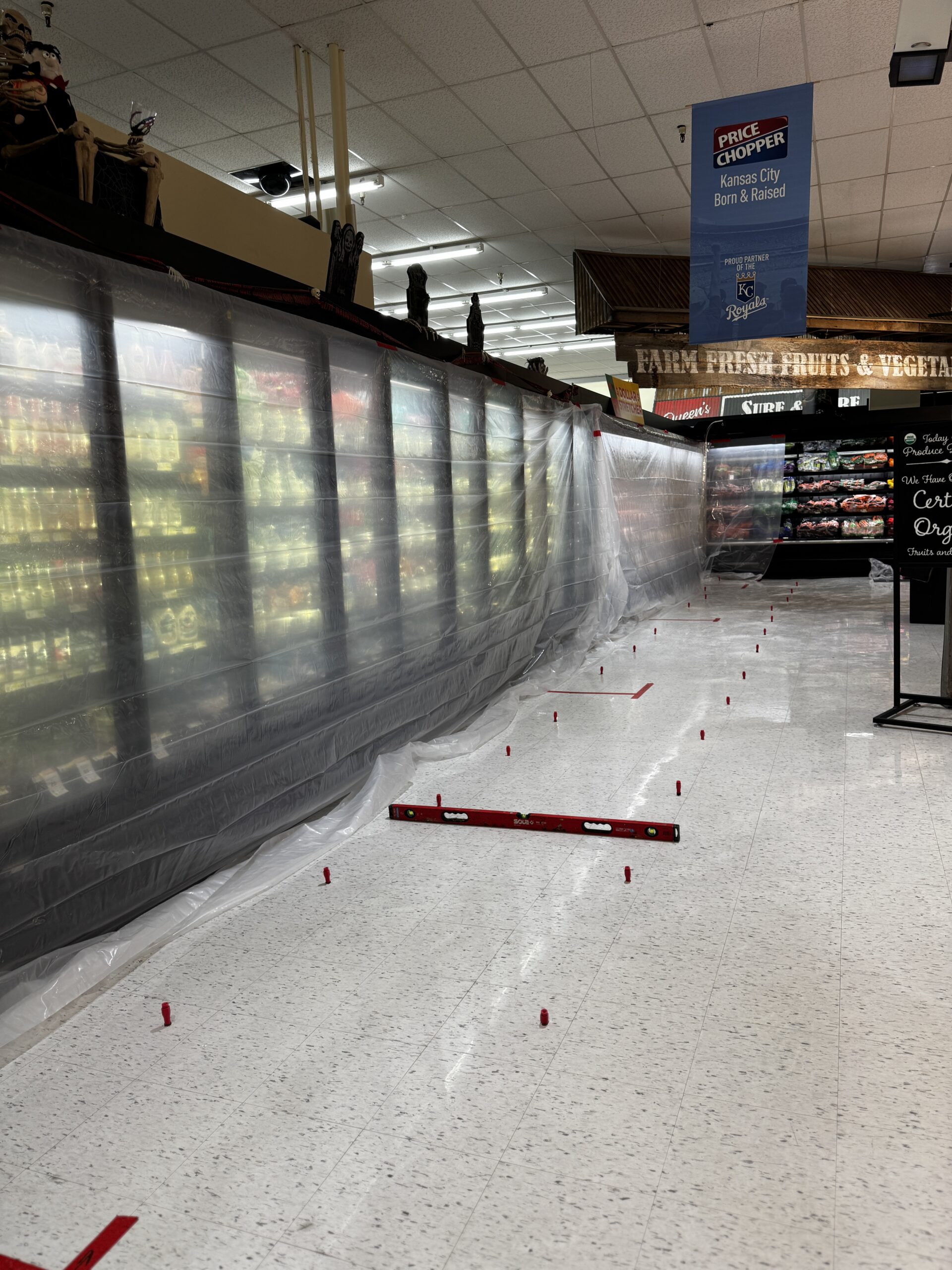 25 ports in the floor before shooting the foam